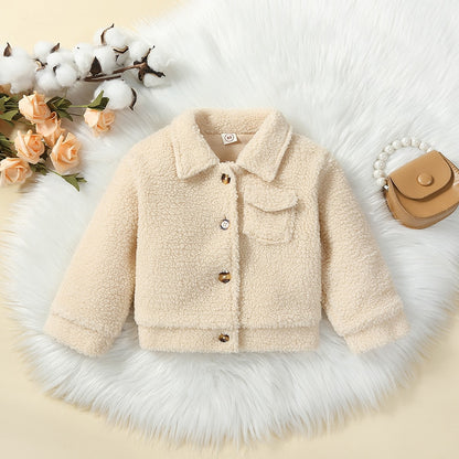 Toddler Girls Autumn Winter Plush Outerwear